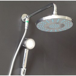 Ope renovatieset RJ1 ABS hoofddouche met 3 kleuren LED-verlichting basis